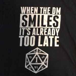 Black short sleeved dungeons and dragons T-shirt